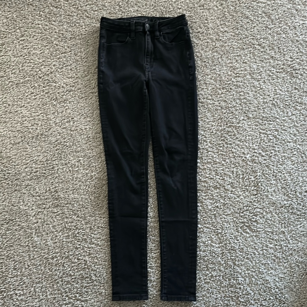 American Eagle Black Stretch Jean, Like New! Size 2 Regular Length